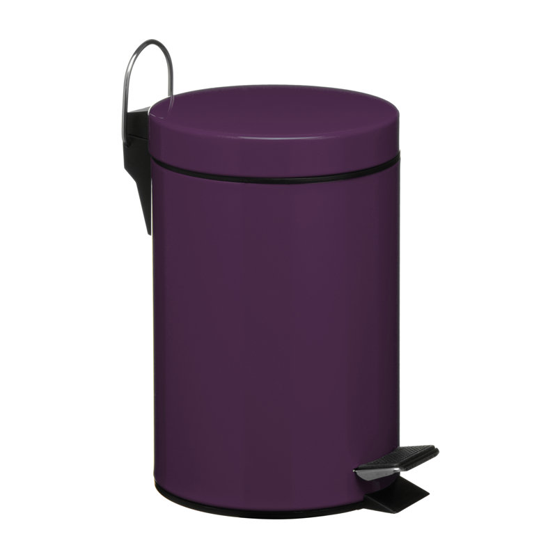 Steel Step On Kitchen Trash Can - 3L, Purple