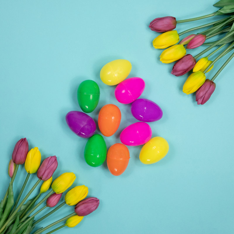Paquet de 10 oeufs de Pâques assortis multicolores assortis 3 po