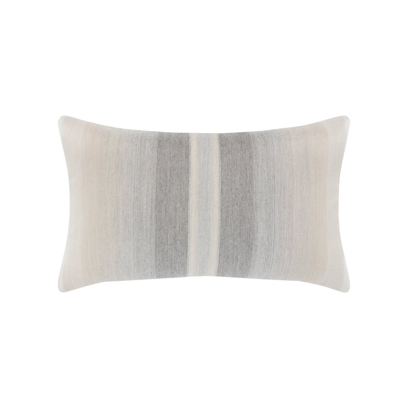 Ombre Indoor & Outdoor Woven Accent Pillow, Gray, Striped