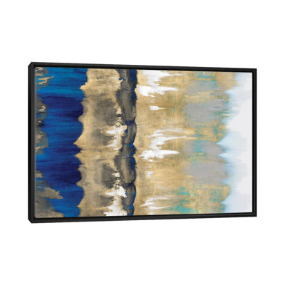 Resonate In Gold & Blue by Rachel Springer - Gallery-Wrapped Canvas Giclée on Canvas