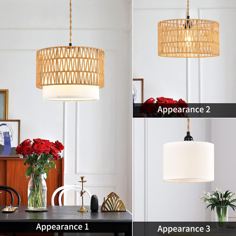 Luminaire suspendu en rotin Boho