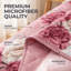 Ensemble de literie et de rideaux rose rosé 3/6/9 pièces, couvre-lit matelassé à motif floral Shabby Chic avec 6 panneaux de fenêtre filtrant la lumière et 2 taies décoratives, couvre-lit en microfibre hydrofuge, animaux de compagnie-129241616