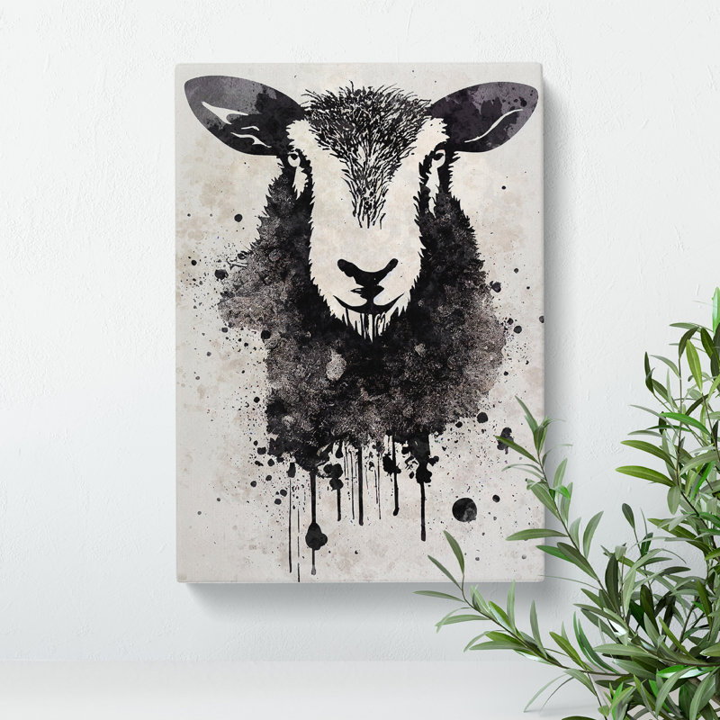 Sheep Graffiti No.1 - Wrapped Canvas, 50cm H x 35cm W x 3cm D