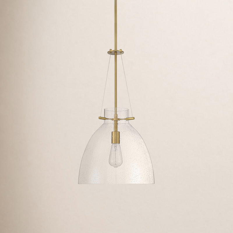 Theda 1 - Light Single Bell Pendant in Brown, Brown