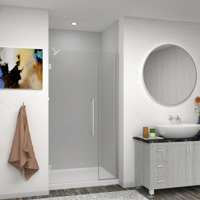 Transolid Elizabeth 44.5-in W x 76-in H Hinged Shower Door with Clear Glass