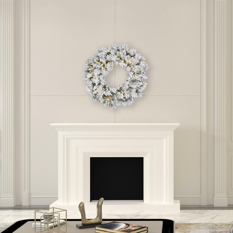 Couronne de neige artificielle, H 36 po x l 36 po x P 3 po, Blanc 1