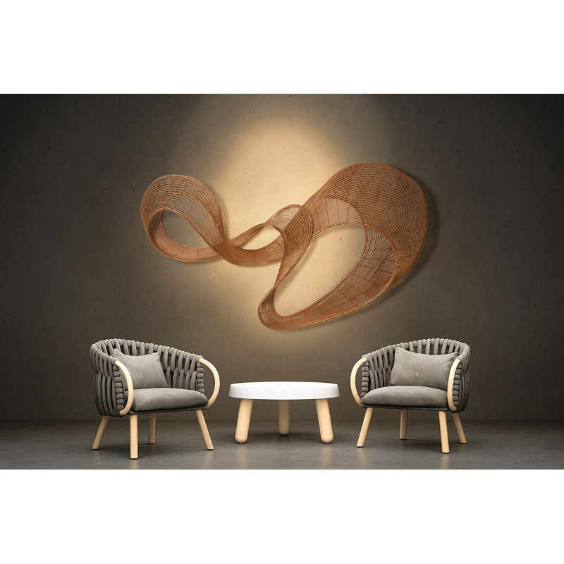 Linya Wall Decor, 59.25" H x 102.25" W x 10" D, Bright Red