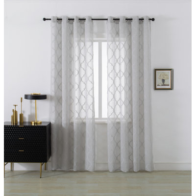 Mkenzi Polyester Semi-Sheer Gromments Curtain Pair