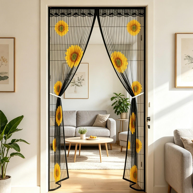 Kbndieu 38x82 Magnetic Screen Door Heavy Duty Mesh Door Curtain Invisible Mesh Mosquito Net No Drilling Install for Patio Sliding Front Back Door Fits Door