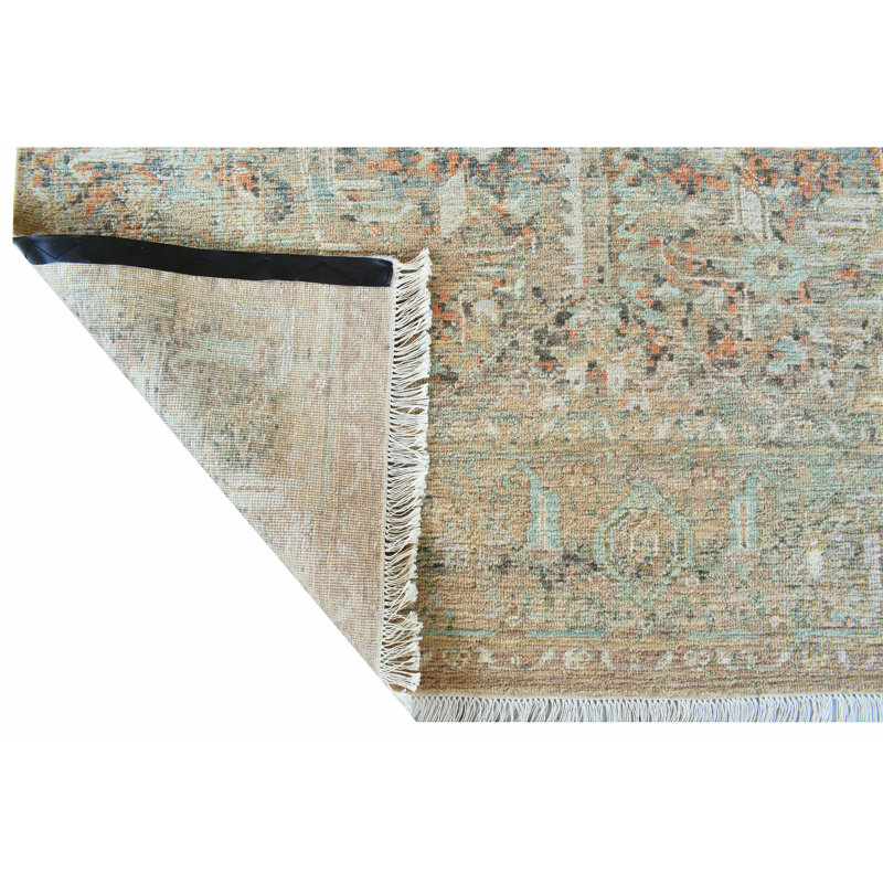 Tapis rectangulaire en laine noué à la main, Rectangulaire 8 pi x 10 pi
