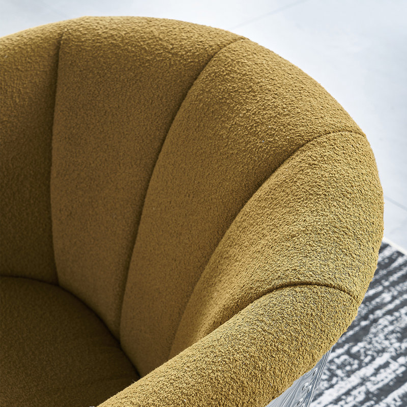 Fauteuil demi-tonneau 26,75 po, Polyester brun