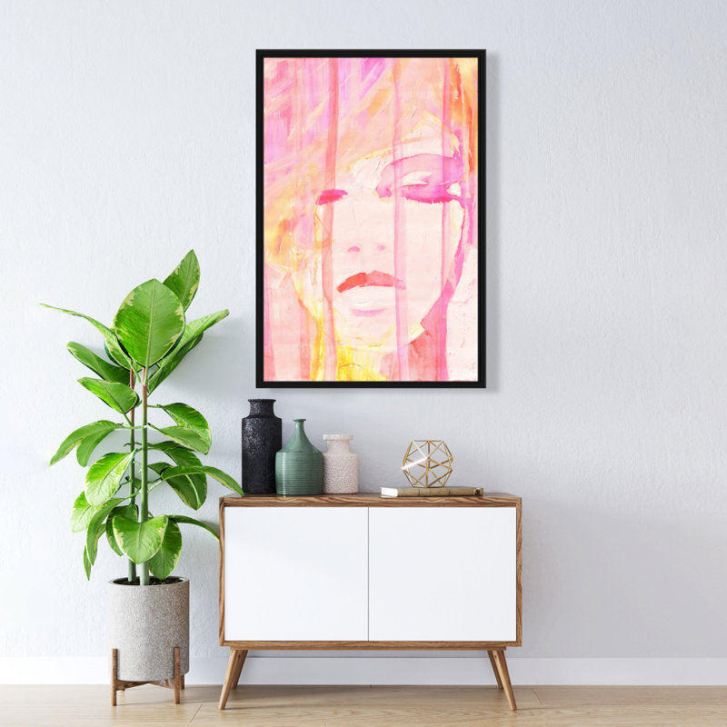 "Portrait abstrait féminin" sur toile, H 36 po x l 24 po