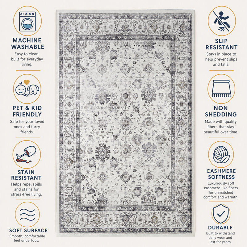 Arvada Rectangle Oriental Shag, 80cm x 150cm