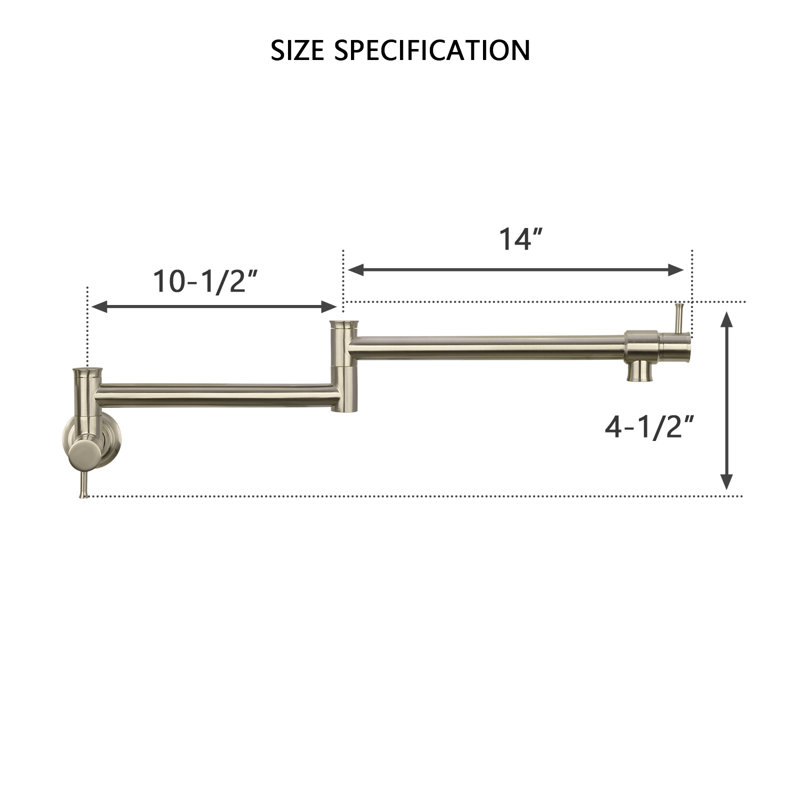 Wall Mount Pot Filler Faucet, Brushed Nickel