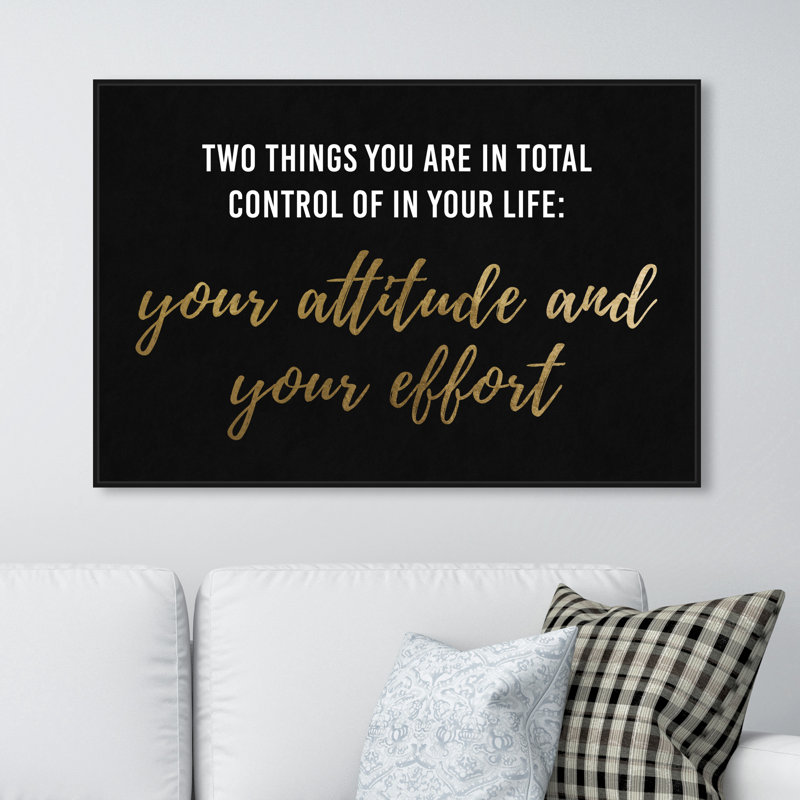 «Attitude and Effort», reproduction d'art sur toile, H 30 po x l 45 po, Toile encadrée, Noir