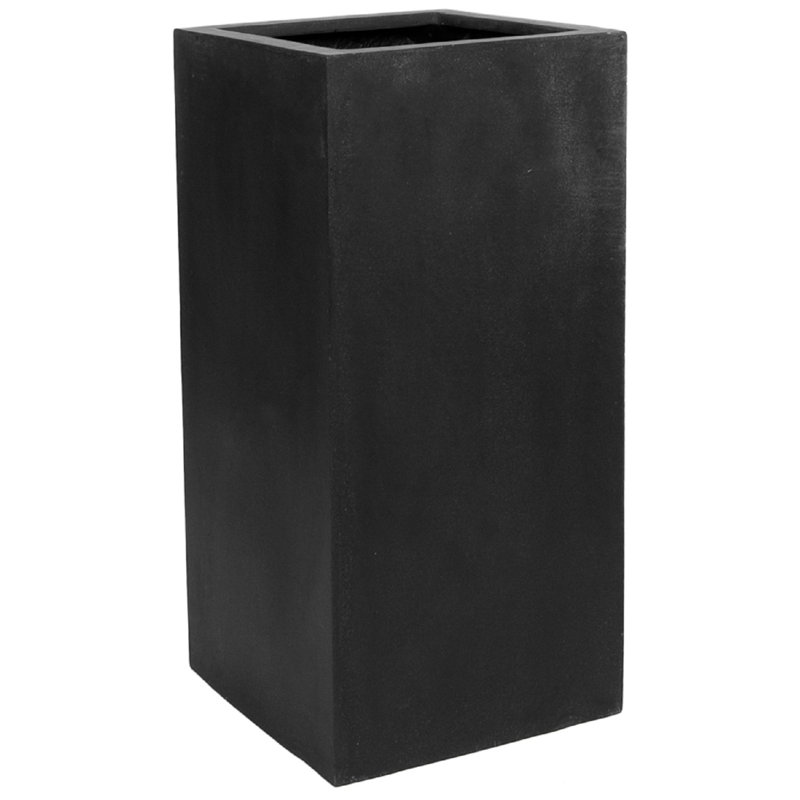 Boîte à fleurs en pierre Ahsir, H 11,8 po x l 11,8 po x P 23,6 po, Noir