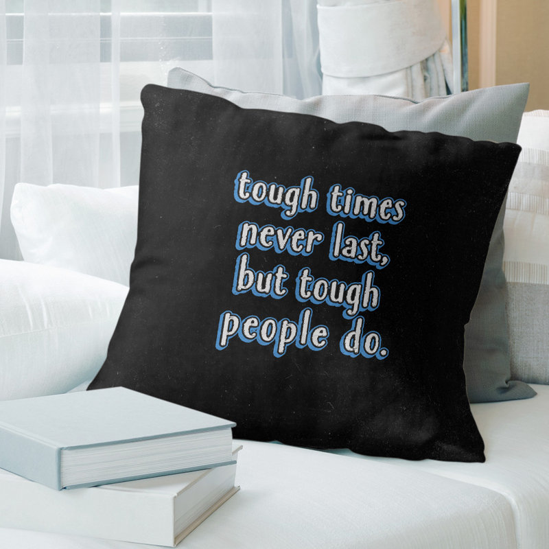Coussin robuste times, 26 po x 26 po, Noir / Bleu