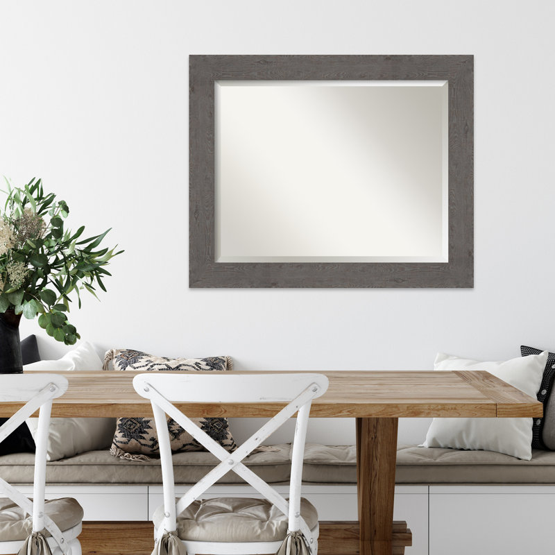 Miroir d'appoint mural Alissone, Gris, 27,5 po x 33,5 po