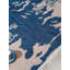 Bleu | Tapis intérieur beige en laine noué à la main-664786800