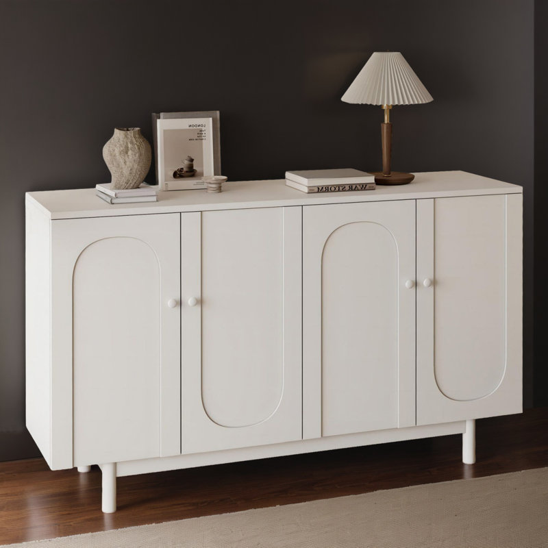 59" Console Table Entryway Sideboard for Hallway Living Room, White