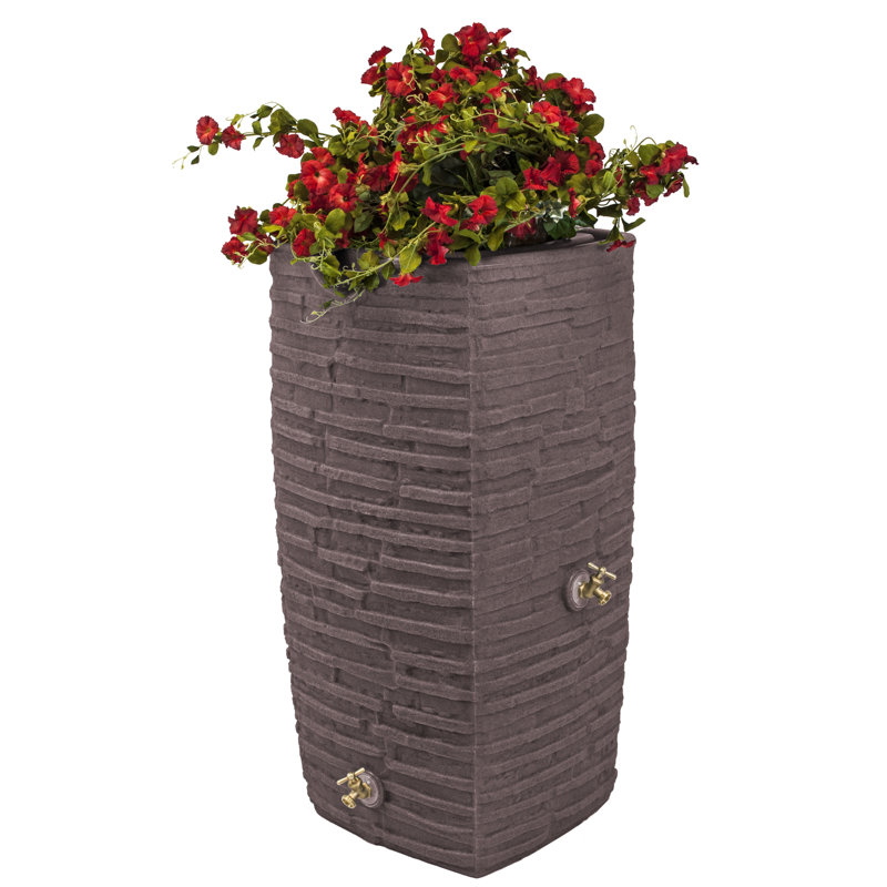 Good Ideas Impressions Riverwalk 50 gallons avec bonnets rouges, Brique rouge