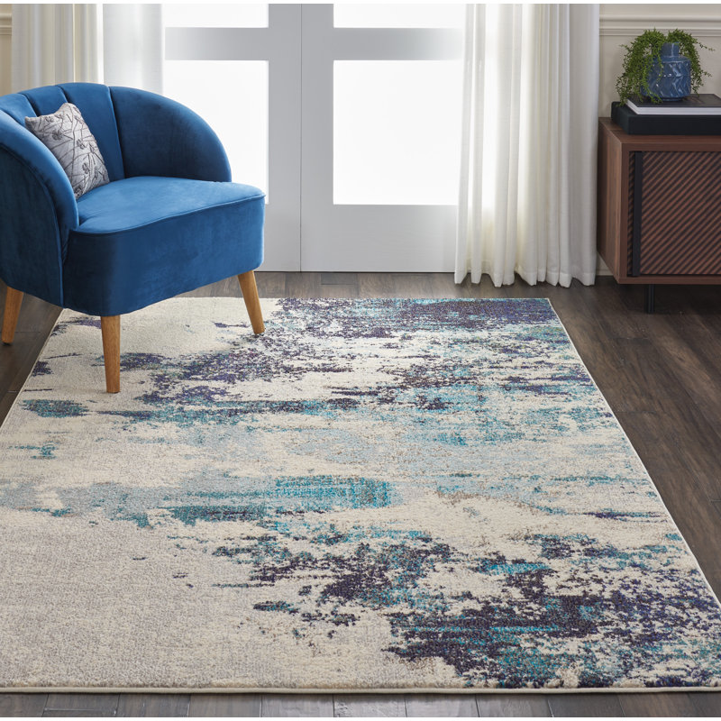 Tapis ivoire moderne Enoch, Rectangle 5 pi 3 po x 7 pi 3 po
