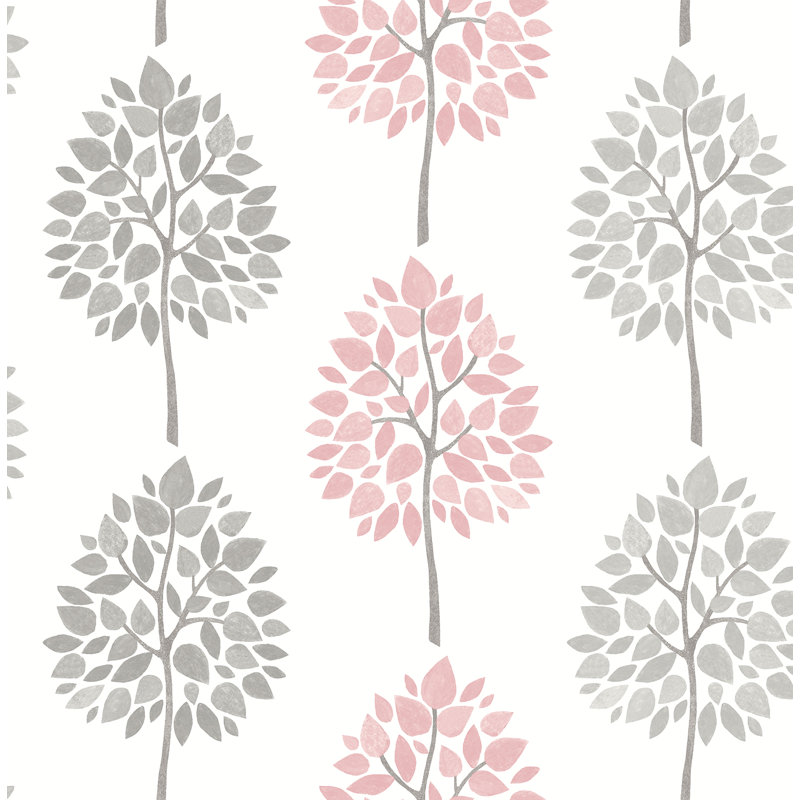 Rouleau de papier peint L 33 pi x l 20,5 po Guillem Tree, Rose