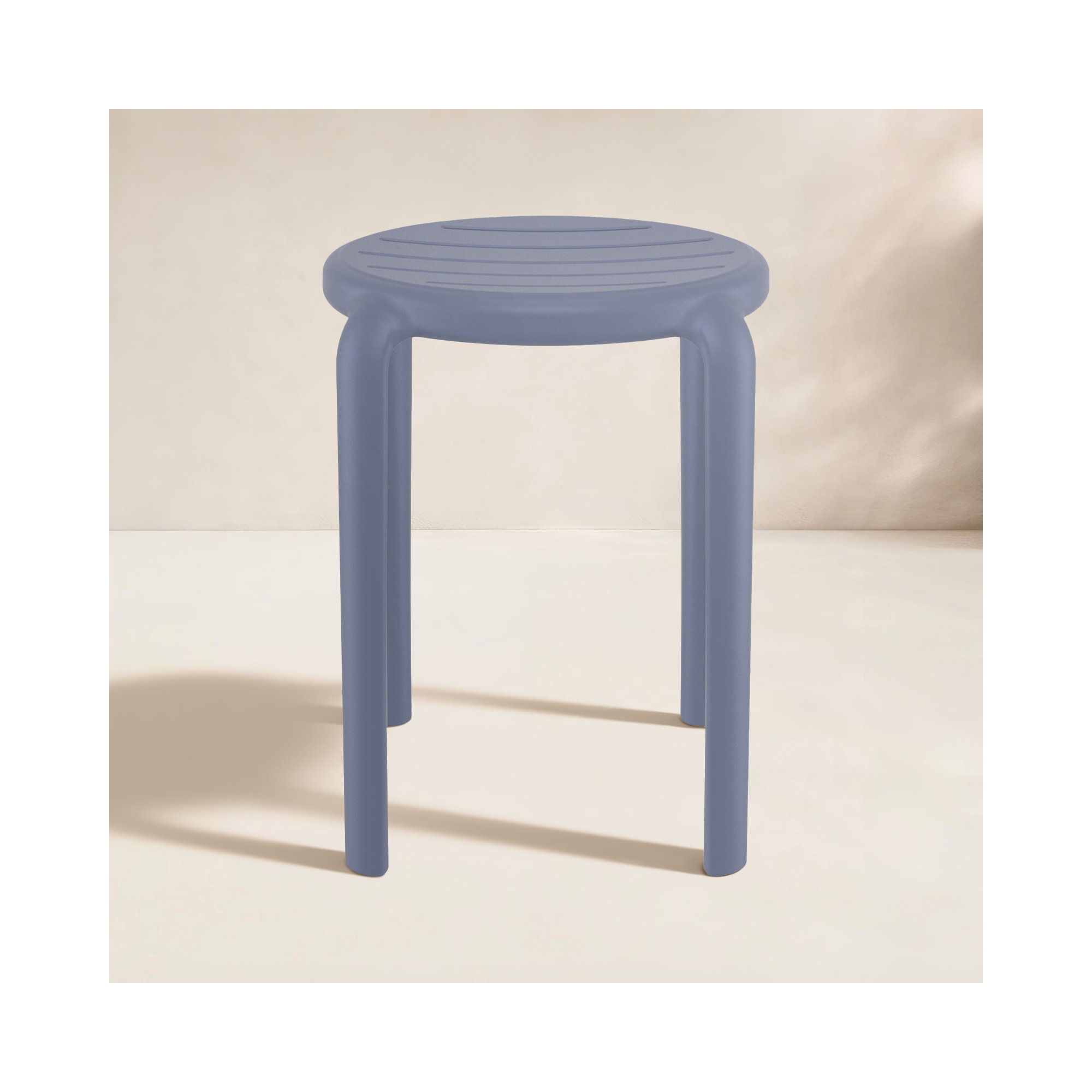 Aragons Stacking Patio Dining Side Chair, Dark Gray