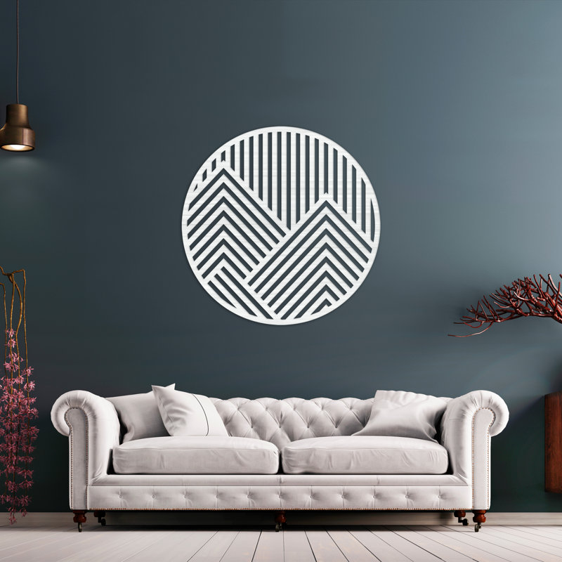 Handmade Wall Decor on ACM, 32" H x 32" W x 0.25" D, Silver