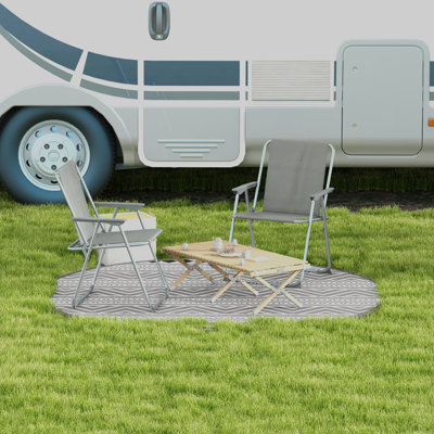 Ensemble de chaises de camping pliables avec accoudoirs, chaises de sport, gris