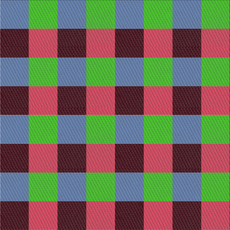 Tapis bleu/vert/brun à motifs, Carré 3 pi