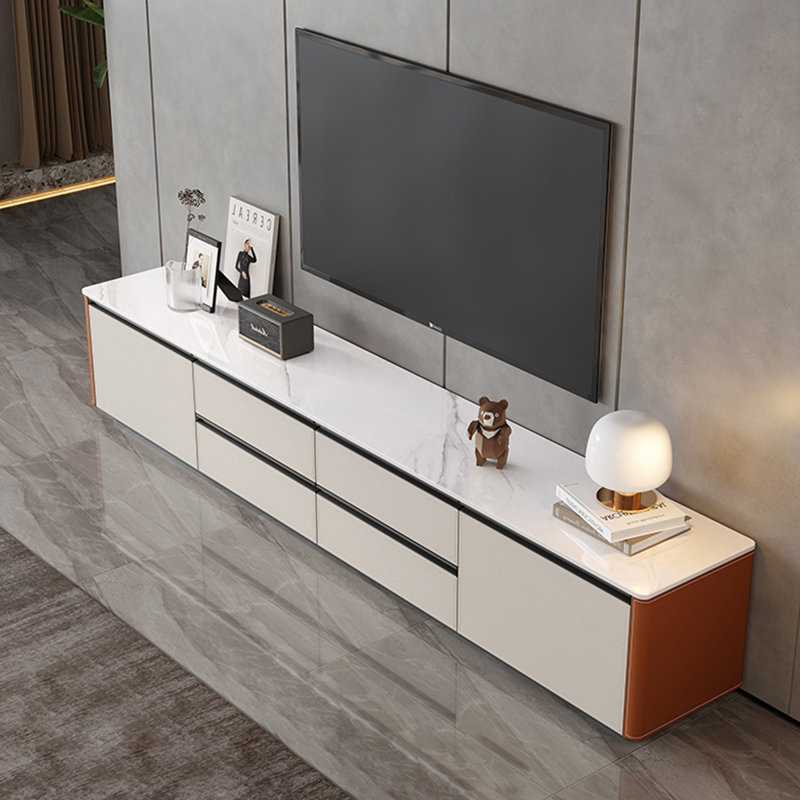Élégante console décorative symétrique en cuir pour selle, 15.7" H x 86.6" W x 15.7" D