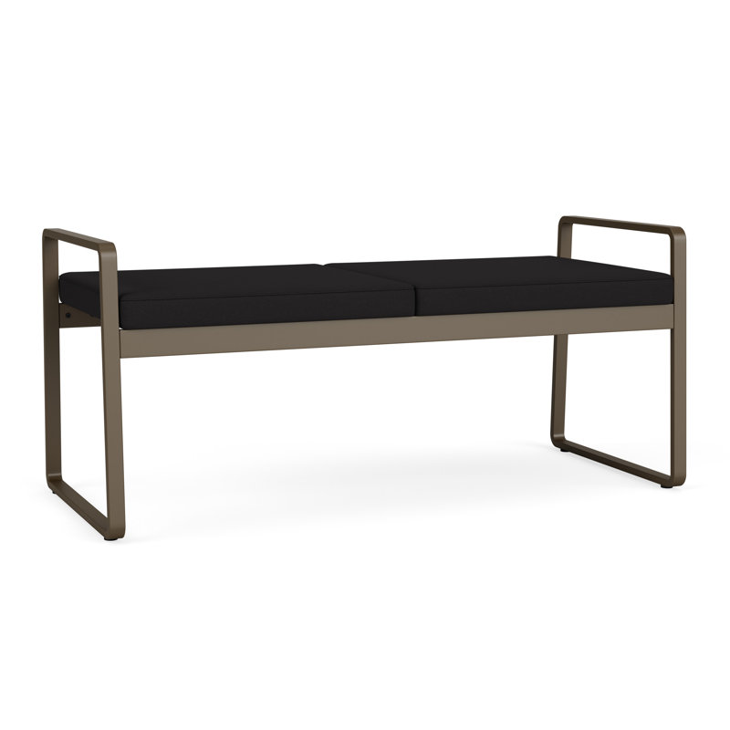 Banc en métal Gansett, Bronze, Noir Visite Libre - tissu uni
