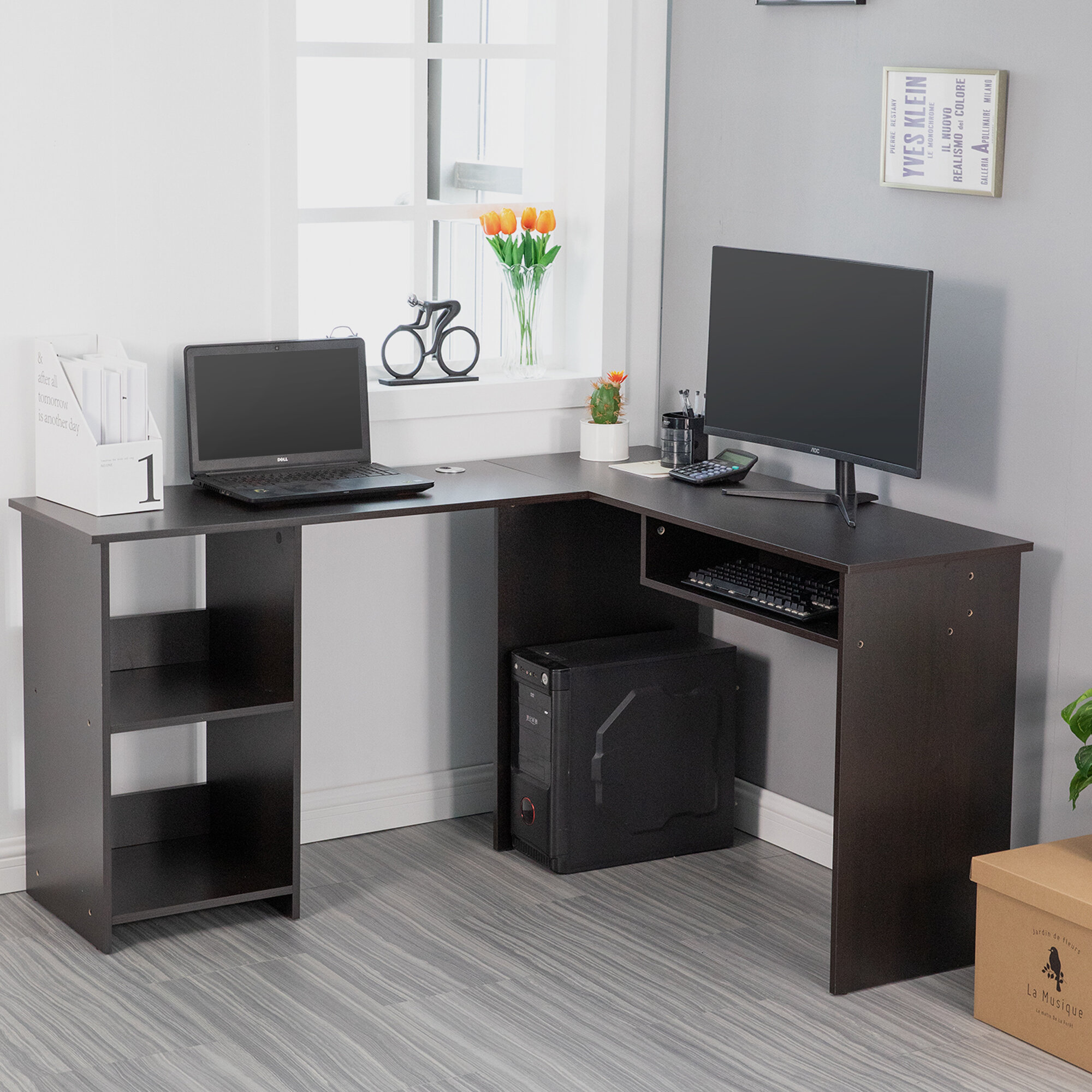 Inbox Zero Britza L-Shaped Computer Desk | Wayfair