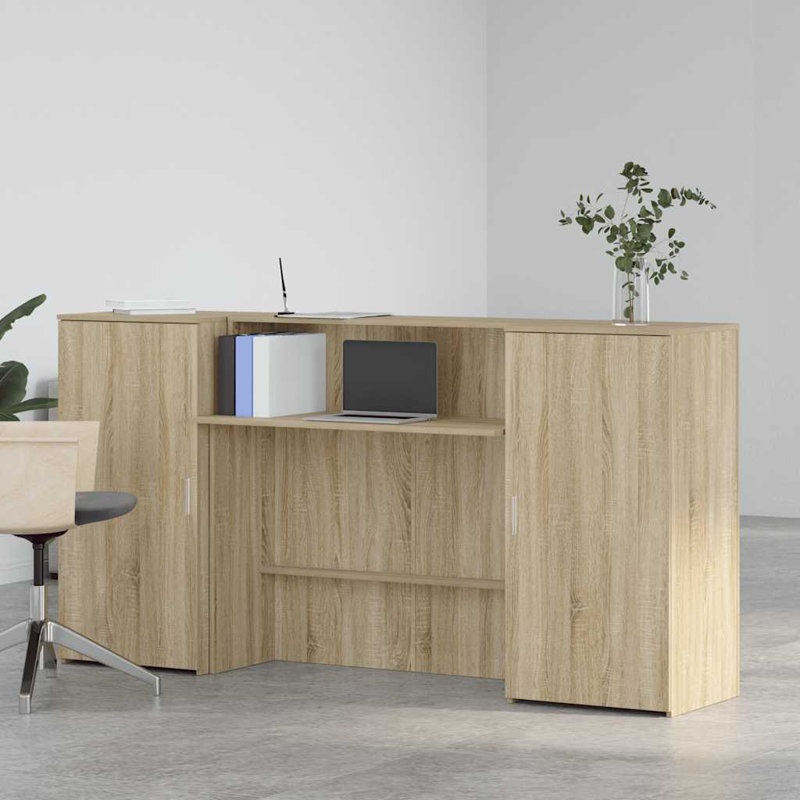 Baki Standing Desk, 103.5cm H x 200cm W x 50cm D, Sonoma Oak