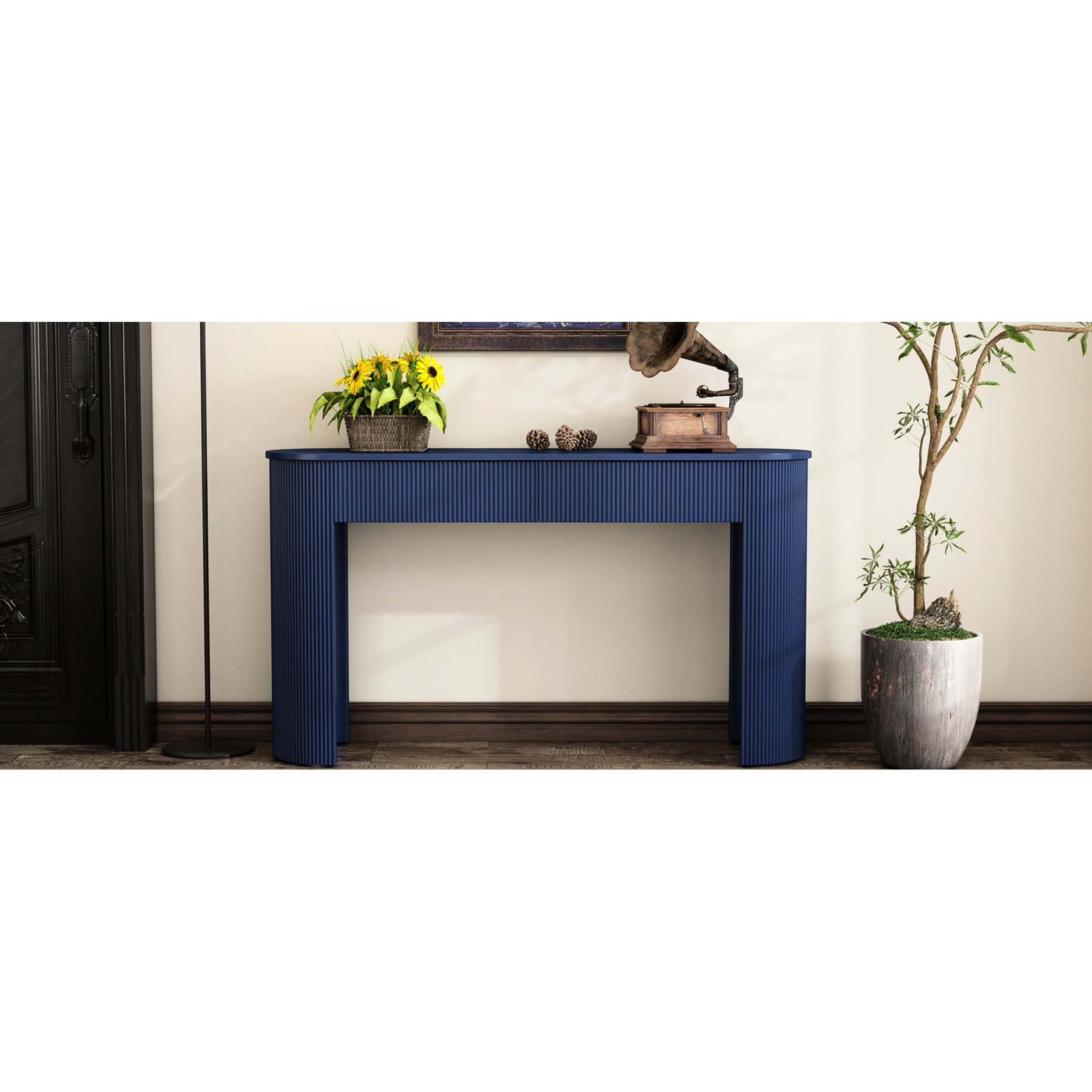 Latitude Run® Modern Console Table With Fluted Design And Storage ...