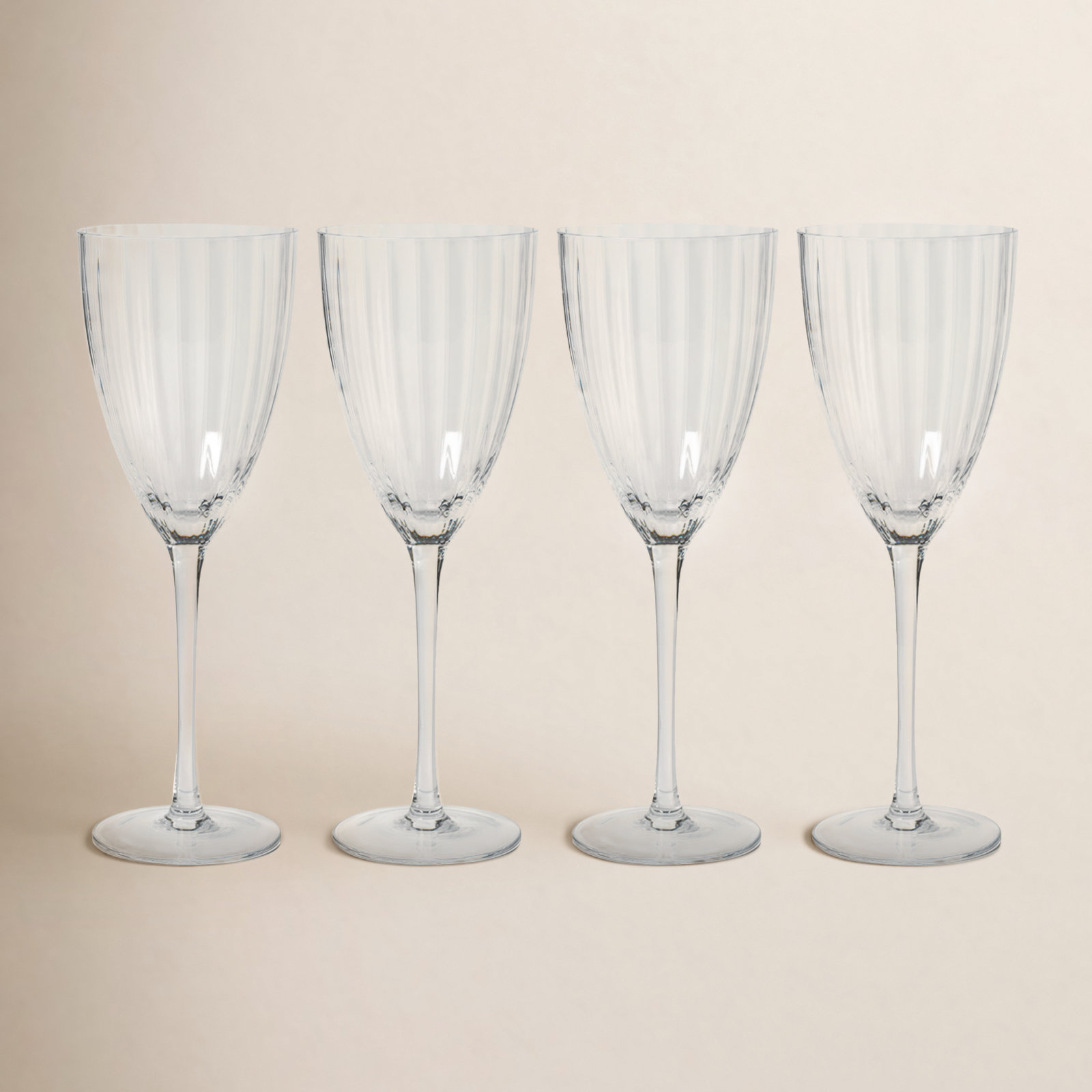 Boulder Optic White Wine Glasses, Clear