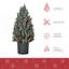 Arbre de Noël artificiel de 18 po de haut miniature enneigé et enneigé, décoration de Noël avec pommes de pin et baies