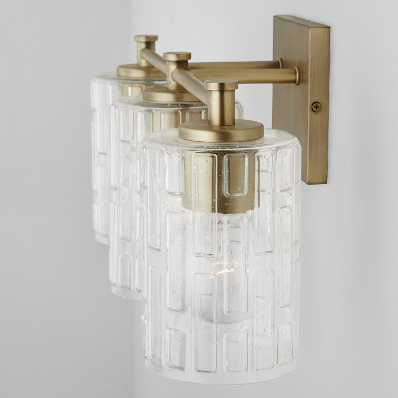 Éclairage de meuble-lavabo indépendant à intensité variable, Laiton vieilli, 3
