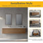 Ensemble de meuble-lavabo autoportant à 2 tiroirs de l 72 po x P 19 po Elliana en noyer avec comptoir à surface solide blanc mat et pieds en bois