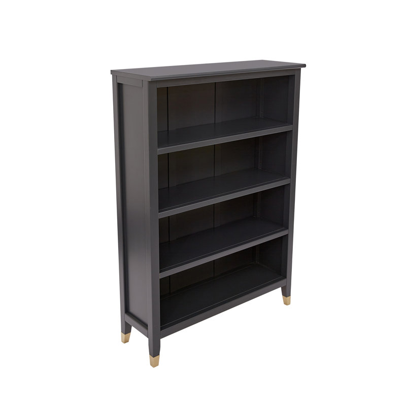 Bookcase, (4 Shelves) 50" H x 35" W x 12" D, Dark Gray
