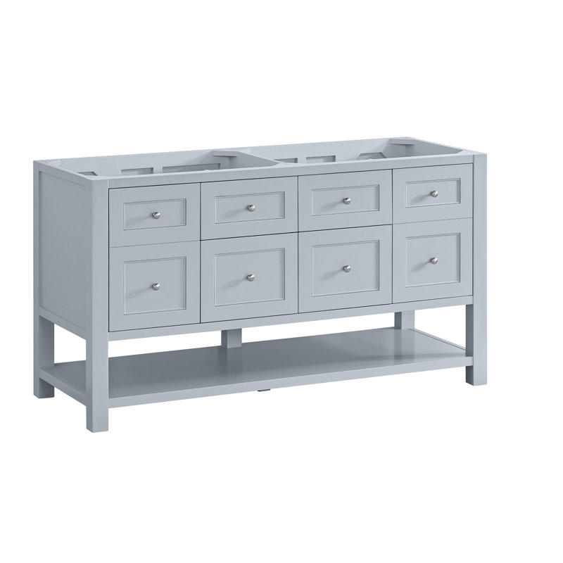 Breckenridge 60'' W Double Vanity, Serenity Blue, White Zeus, Widespread