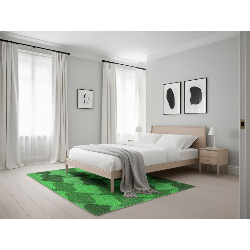 Tapis de zone verte à motif, Rectangle 5 pi x 7 pi