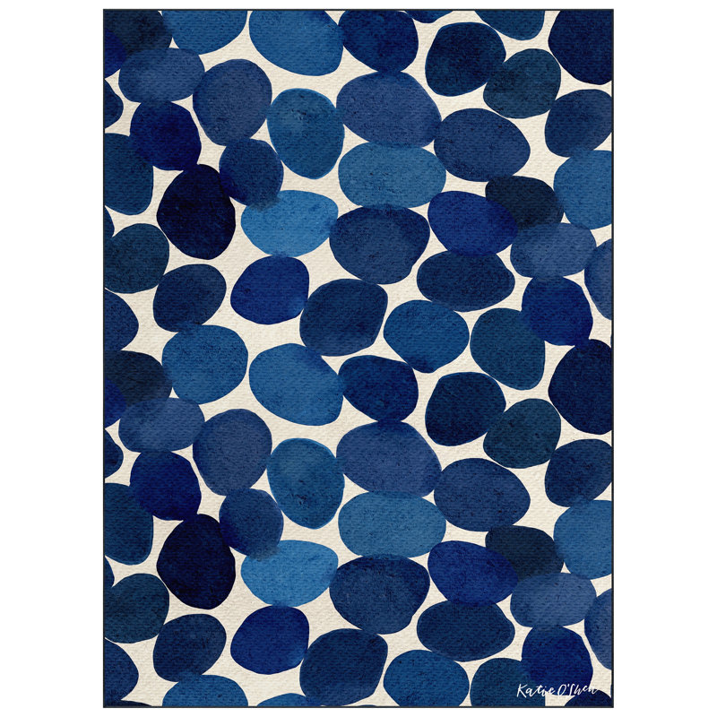 Tapis à motif de cercles lavables I Smooth Stones taille 8 pi x 10 pi, douceur avec envers antidérapant