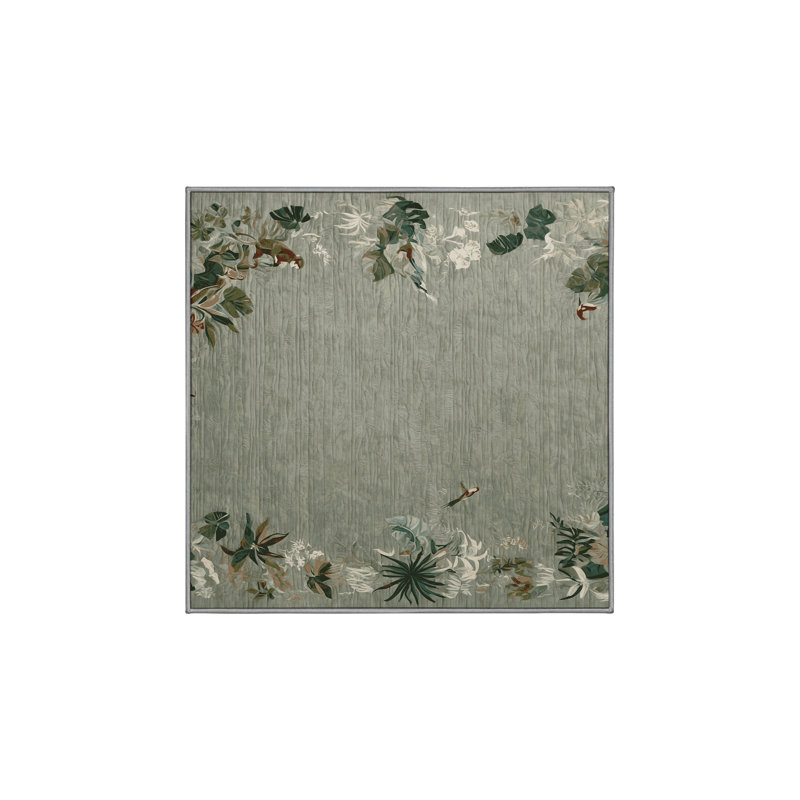 Machine Washable Brown Area Rug, Square 8'