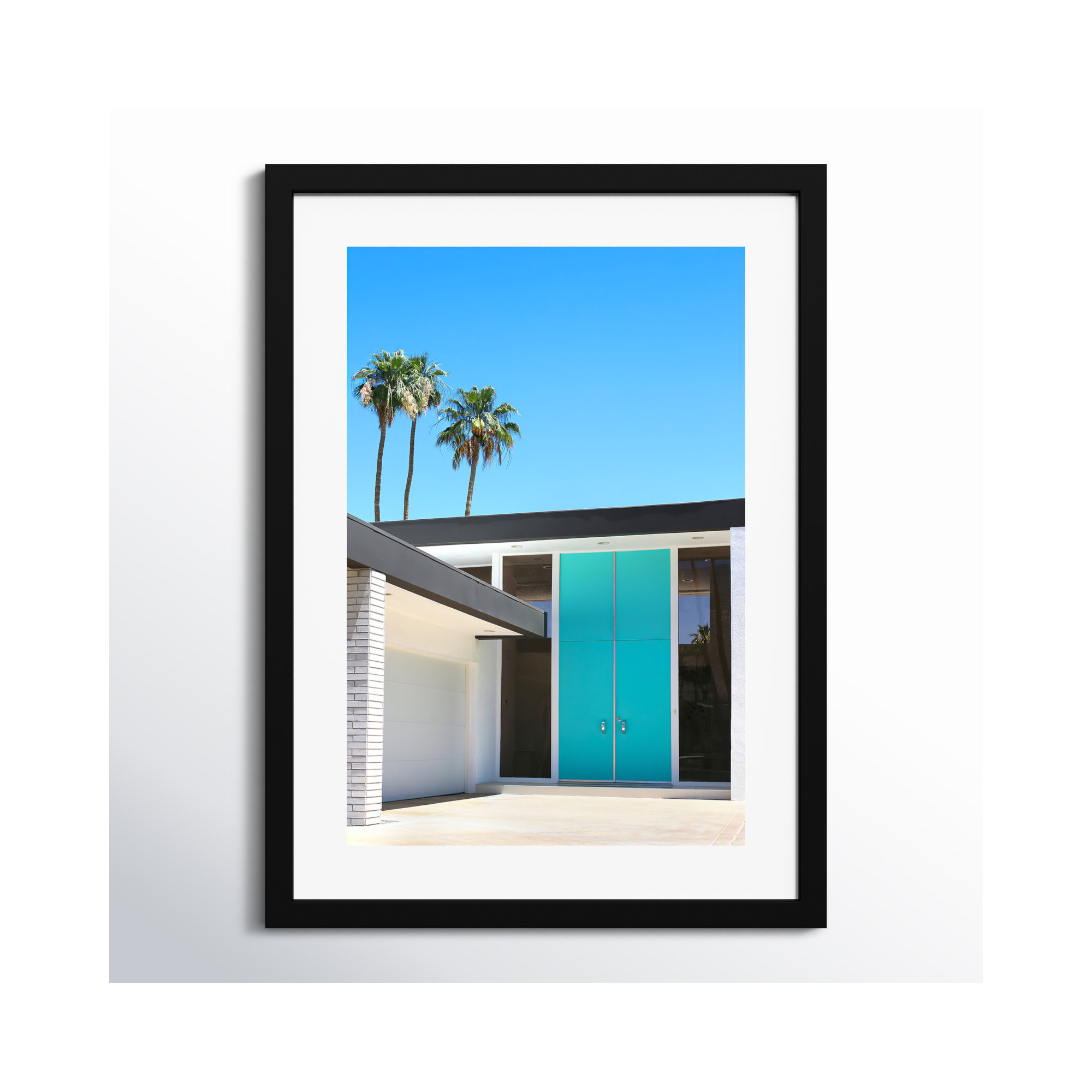 Palm Springs King by Rachel Dowd, 26.38" H x 19.38" W x 0.875" D, Noir Black Framed