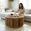 Drum Coffee Table with Storage