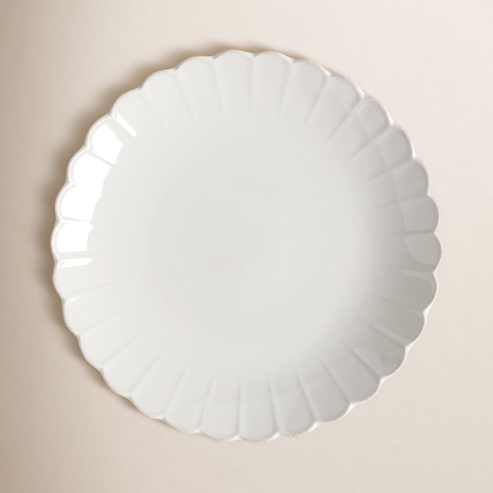 French Perle Scallop White Platter