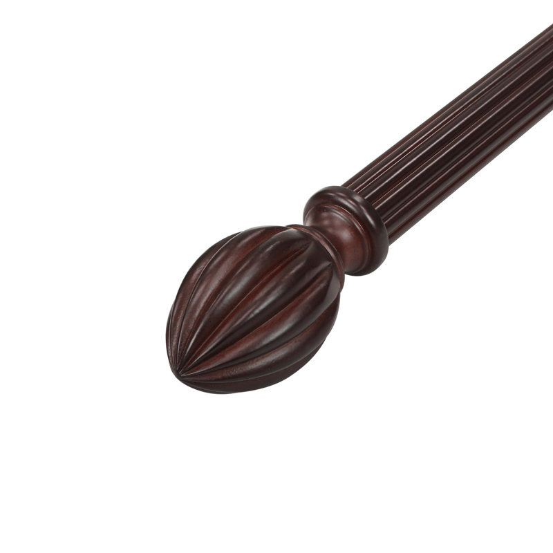 Embouts à oreilles en bois pour tringle à rideaux 1-3 / 8 po Wingil, Acajou antique