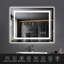 Miroir de salle de bain sans cadre à DEL, miroir intelligent-470295879